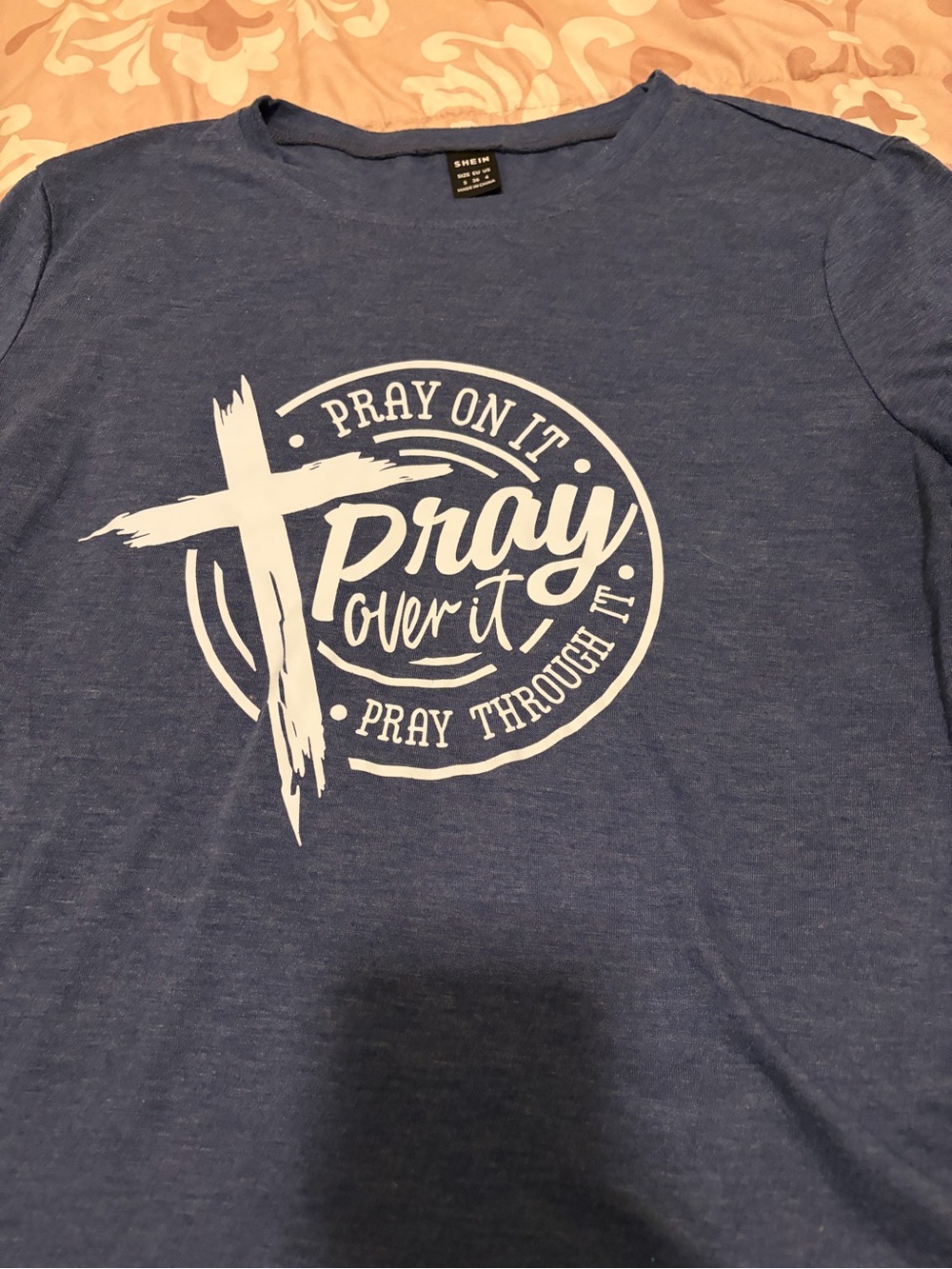 Shein Women’s Blue Graphic Prayer Tee